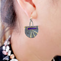 Europe And America Creative Lock-shaped Purple Opal Earrings