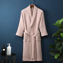 Pure Cotton Bathrobe Long Waffle All Cotton Nightgown