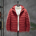 Men's Cotton-padded Jacket With Detachable Cap For Light And Warmth