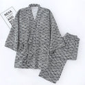 Cotton Double-layer Pajamas Striped Japanese Lace-up Suit