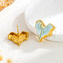 Liquid Irregular Heart-shaped Dripping Stud Earrings Women