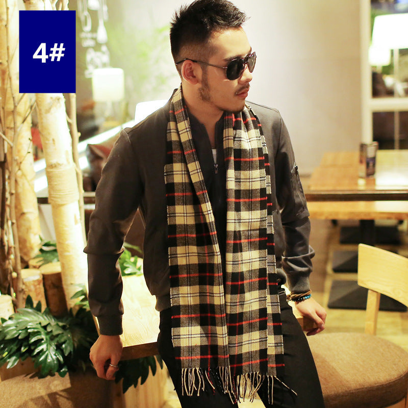 Men's Fashion Casual Warm Plaid Scarf