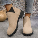 Low-cut Round Head Chunky Heel Sleeve Women's Martin Boots