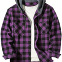 Men's Fashion Personality Plaid Hooded Shirt