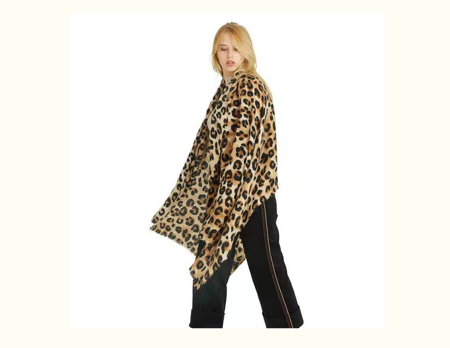 Autumn And Winter Leopard Print Artificial Cashmere Scarf