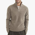 Men's Thickened Half-height Zip Collar Warm Sweater Coat