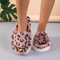 Fashion Winter Slipper Leopard Print Thick-soled Warm Fur Slippers Home Indoor And Wutdoor Shoes