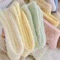 Solid Color Mink Fur Fleece-lined Thick Mid-calf Length Socks