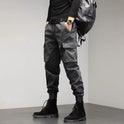 Men's Cropped Tooling Spring And Autumn Loose-fitting Casual Ankle-banded Trousers Multi-pocket