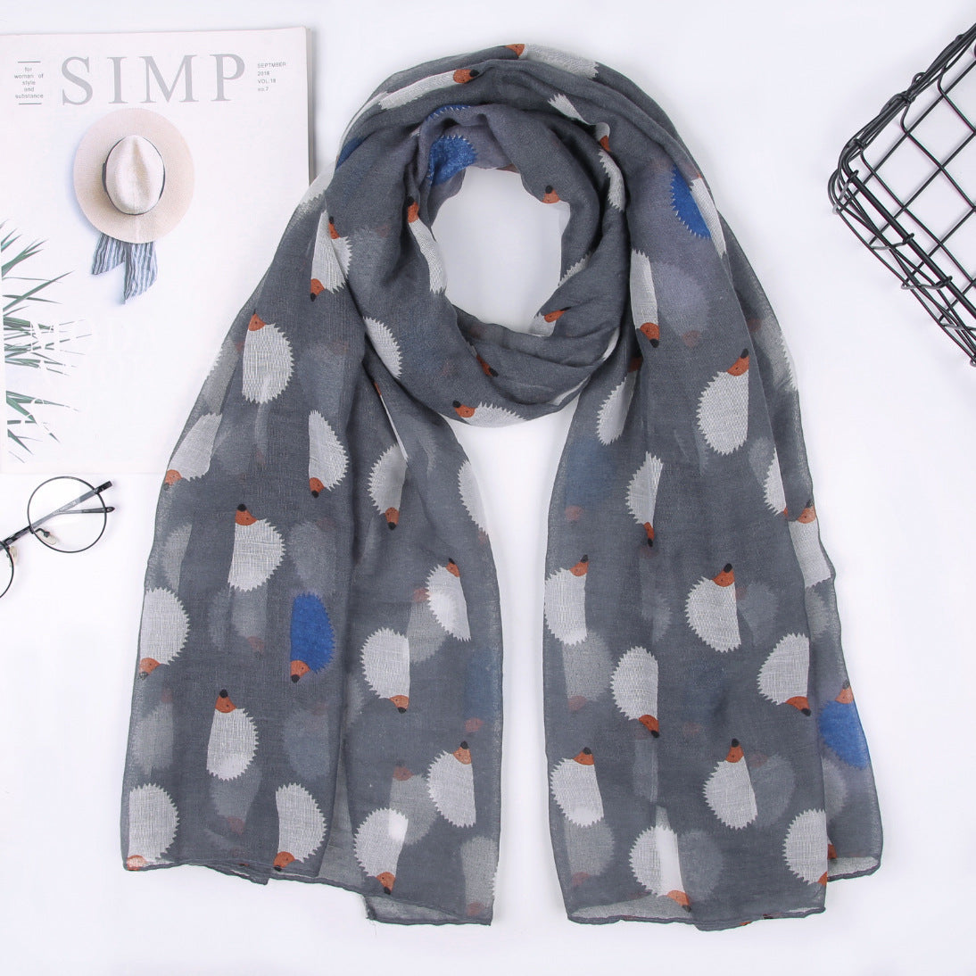 New Hedgehog Print Paris Scarf