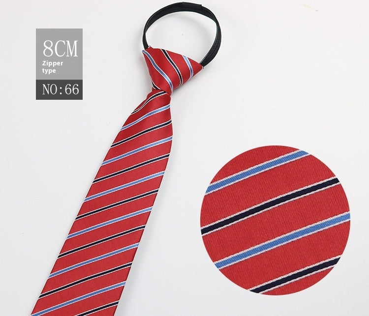 Black Men's Tie Striped Blue Business Tie Lazy Zip Tie In Stock Wholesale Pull Peels