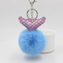 Fish Tail Fur Ball Keychain Creative