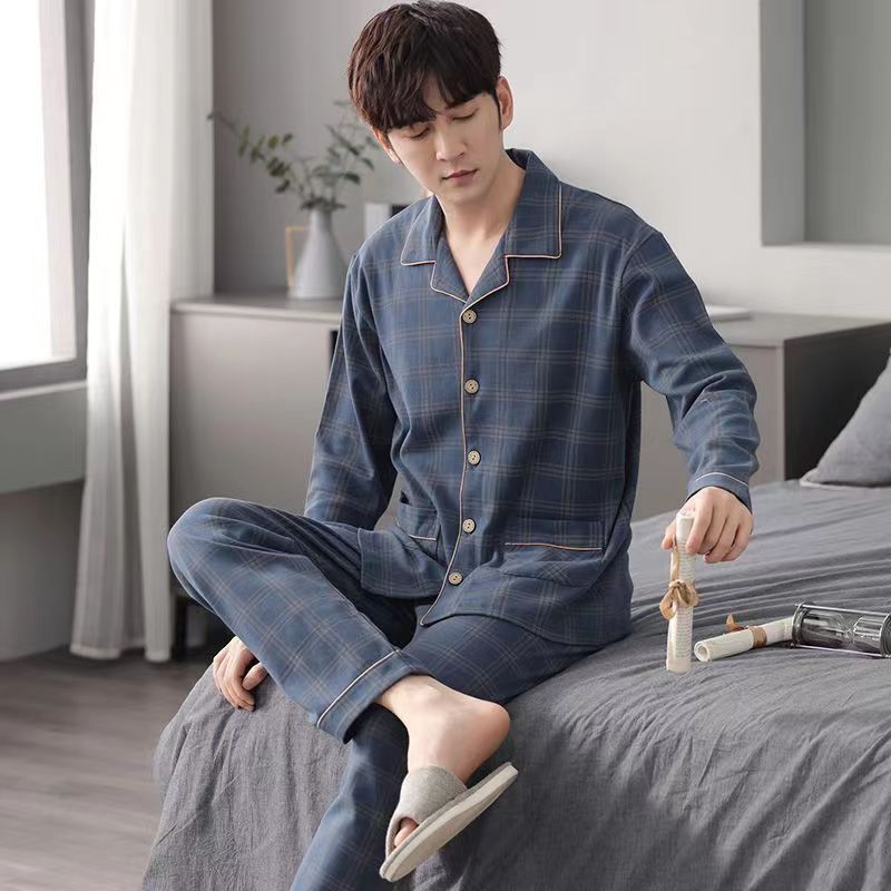 Spring And Autumn Loose Men's Pajamas Suit