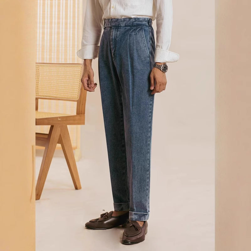 Spring And Autumn New Straight Loose Washed-out Casual Pants