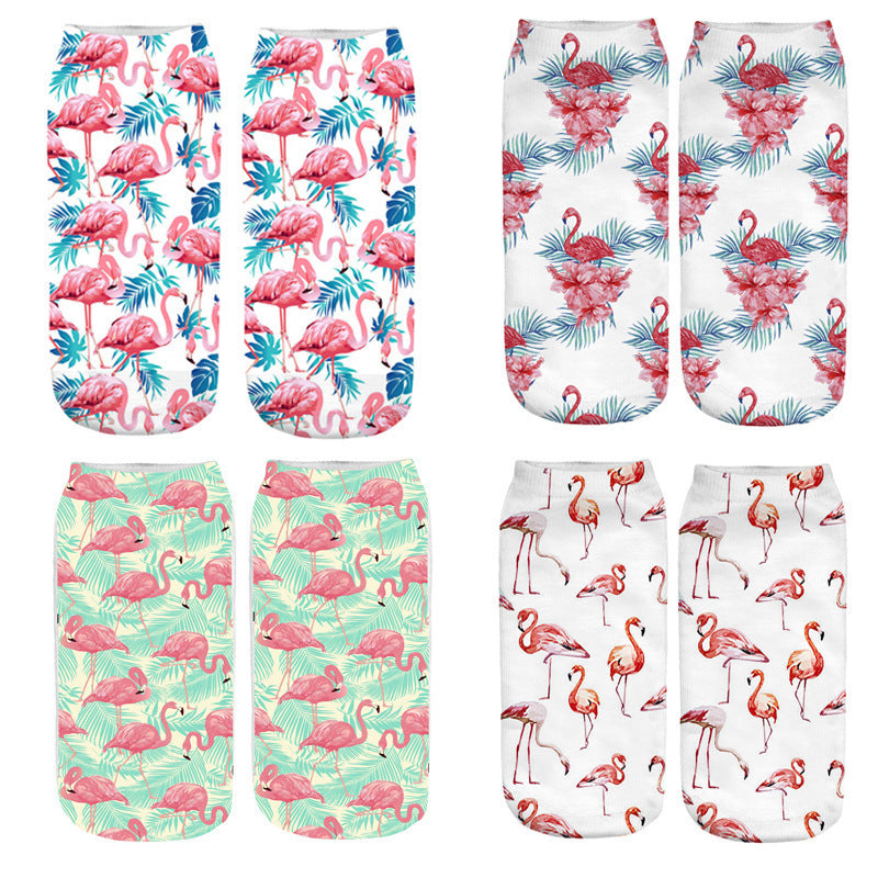 Fashion Creative Flamingo 3D Printing Socks Socks