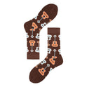 Men's Mid-calf Colorful Cubic Guitar Cat Face Cotton Socks