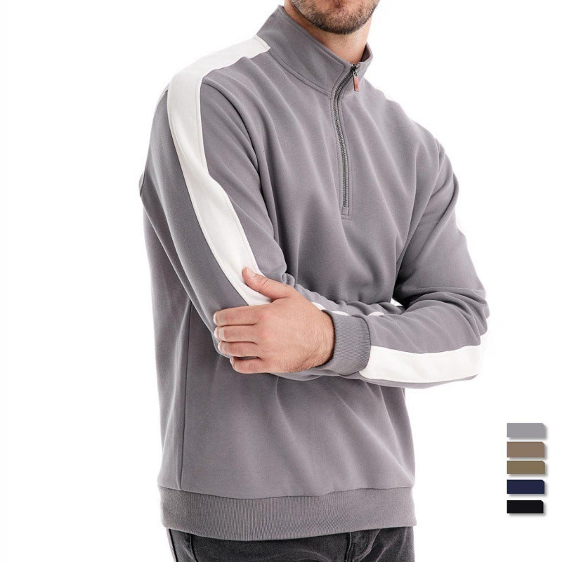 Stitching Men's Sports Sweater Casual Versatile Outerwear