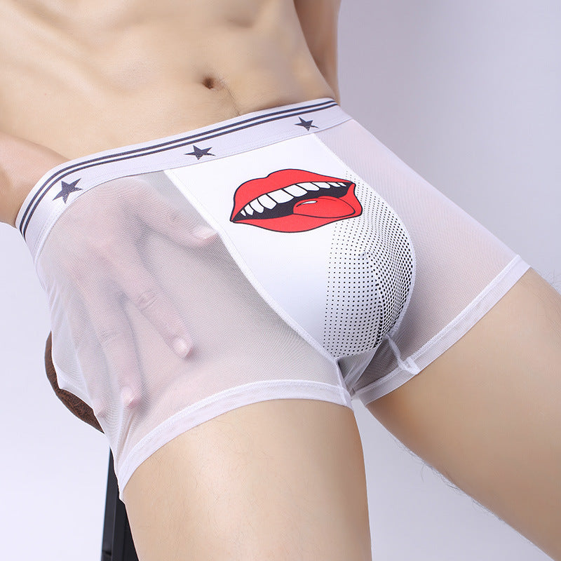 Summer Men's Ice Silk Ultra-thin Breathable Mesh Quick-drying Panties