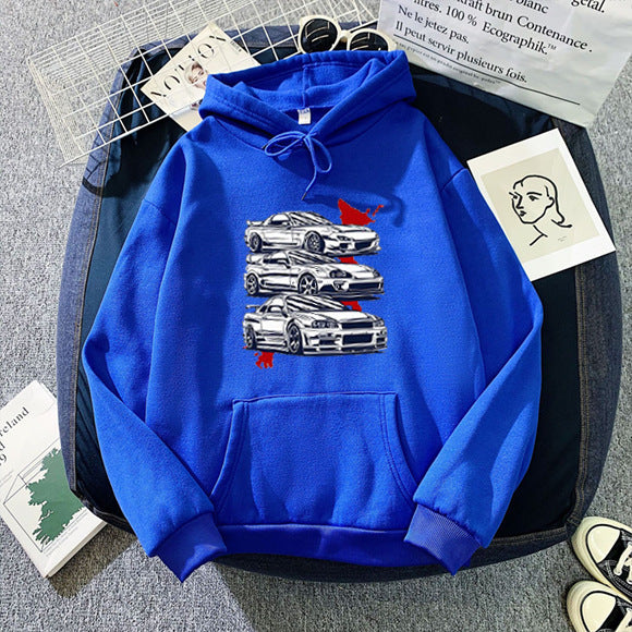 Fleece-lined Hoodie Sweater Unisex Wear Autumn Winter Couple Top Loose