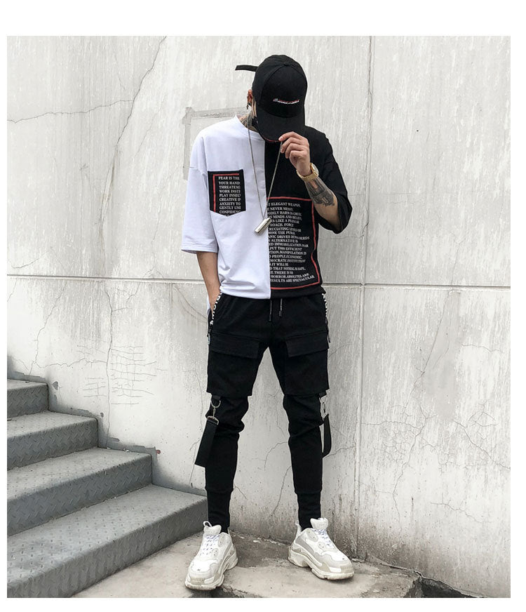 Ribbon tooling casual pants Harlan Wei pants