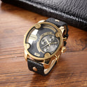 Large Dial Quartz Watch Calendar Belt Style Men's Wrist Watch