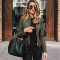 Leather PU suit jacket