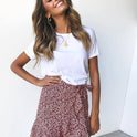 Fashion ruffled lace irregular skirt