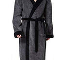 Men's Simple Colorblock Hood Patch Pocket Bathrobe