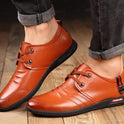 Men's soft bottom leather shoes