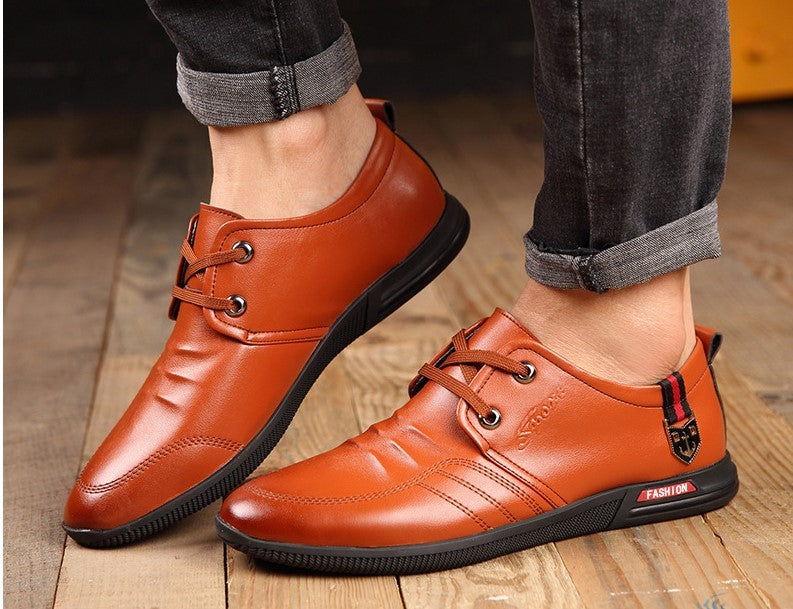 Men's soft bottom leather shoes