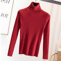 Tight pullover turtleneck sweater for women