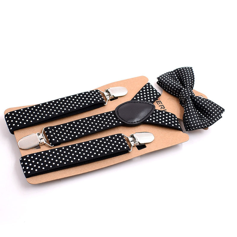 Elastic Boys Suspender Bowties Set bretelle bambino Wedding Bowties Suspenders Baby Kids Polka Dots Bow Ties braces kids