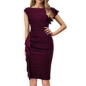 Women's Ruffled Sleeves Temperament Sheath Dress