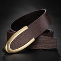 Casual Business Smooth Buckle Fashion Men's Leather Belt