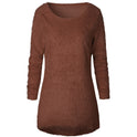 Solid Color Long Sleeve Women's Sweater Top