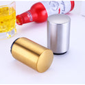 Portable Magnetic Automatic Beer Bottle Opener Bar Accessories Decor Stainless Steel Wine Can Openers with Brushed Metal