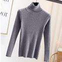 Tight pullover turtleneck sweater for women