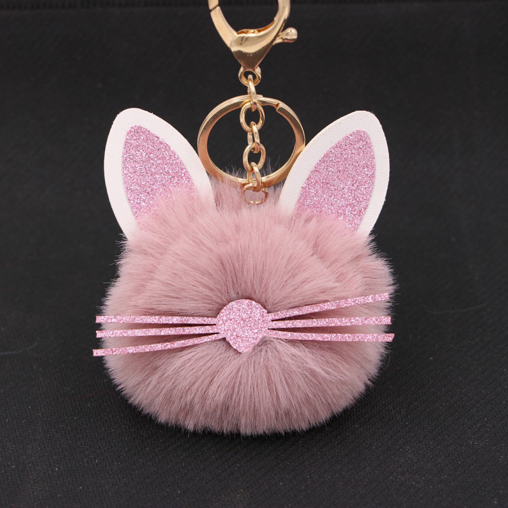 Personalized Ears Kitten Beard Plush Cute Keychain