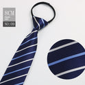 Black Men's Tie Striped Blue Business Tie Lazy Zip Tie In Stock Wholesale Pull Peels