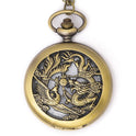 Hollow dragon and phoenix play beads pocket watch