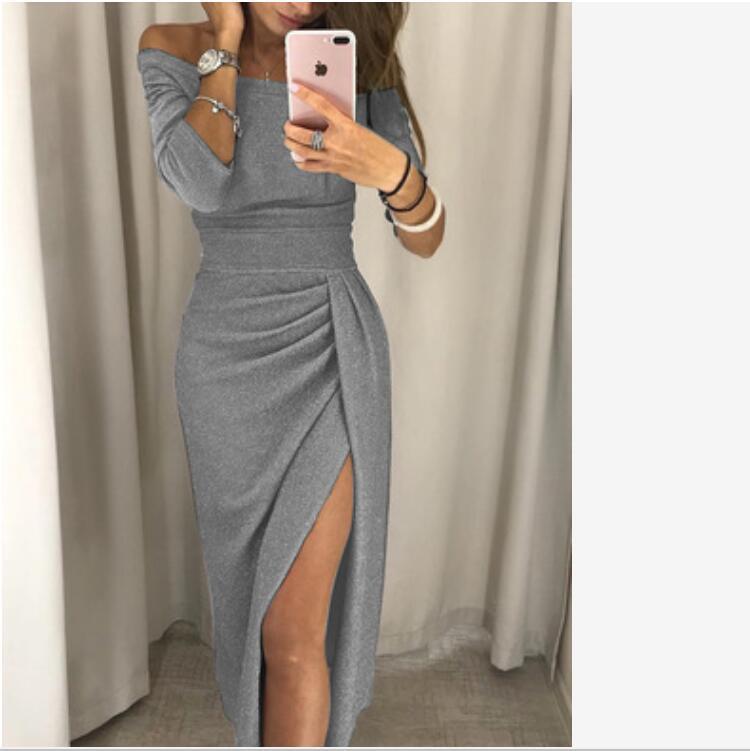 Sexy one-shoulder halter neck bag hip dress