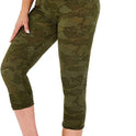 Slimming Cropped Pants High Waist Print Leggings