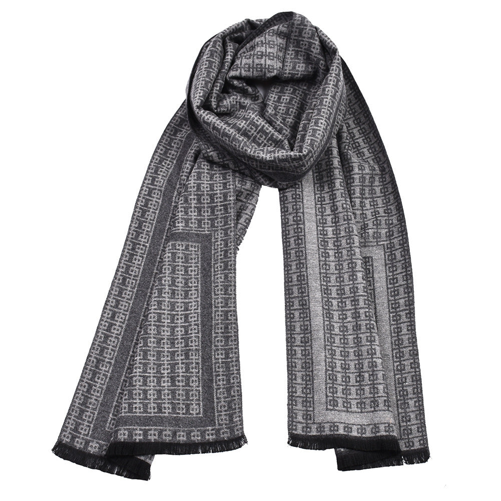 Double-sided Thick Warm Korean Men's Knitted Scarf