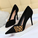 High heeled shoes with pointed Leopard Print