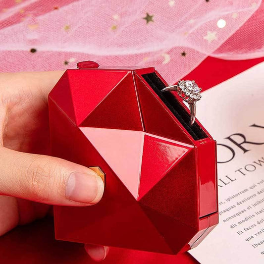 Simple Heart-shaped Diamond Surface Jewelry Storage Packaging Box