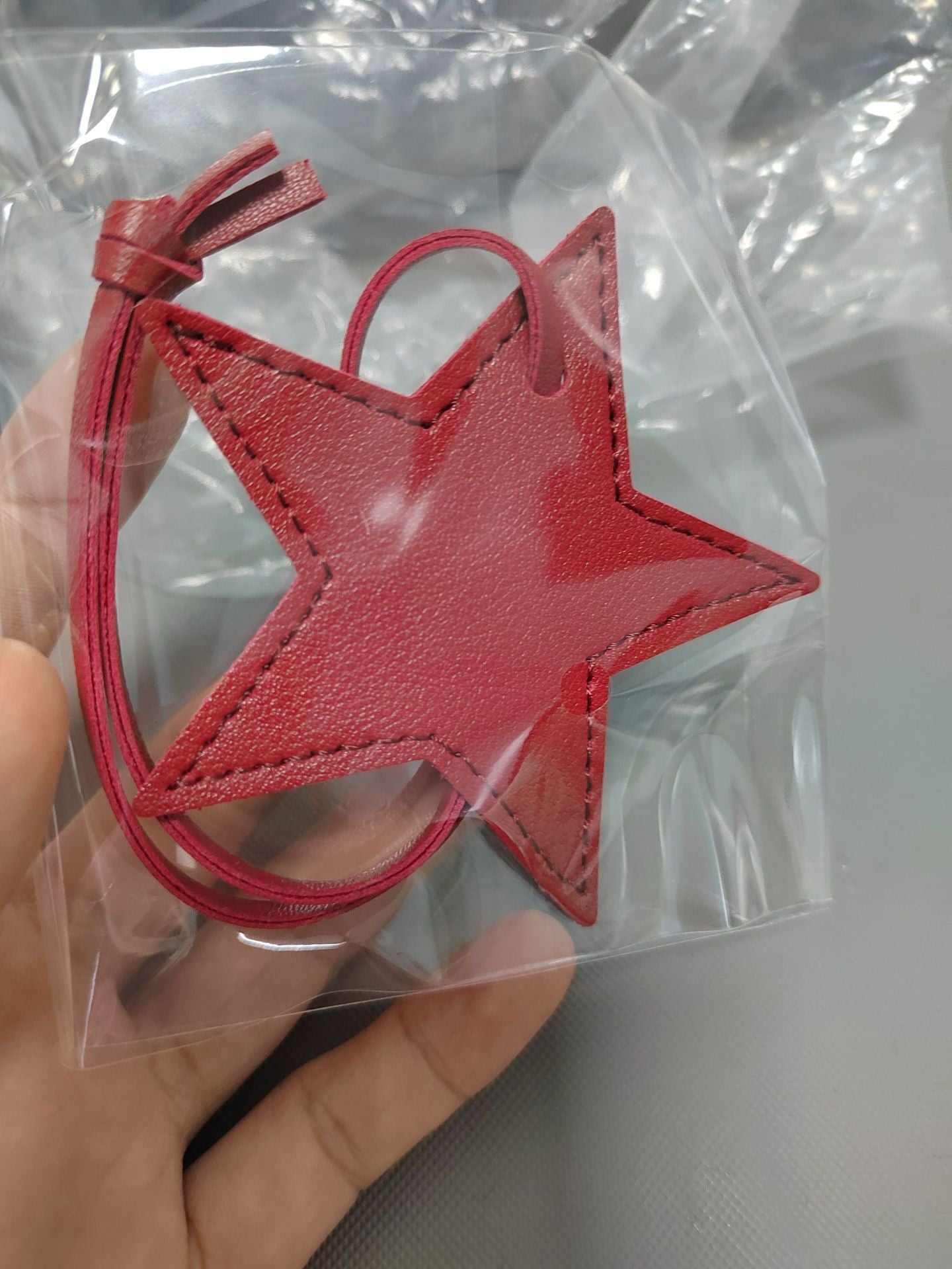 Leather Five-pointed Star Keychain Pendant Bag Ornament