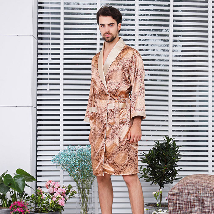 Summer Thin Silk Long-sleeved Pajamas