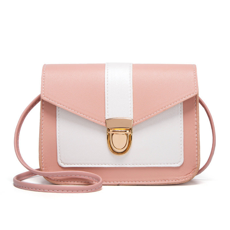 Square bag contrast simple shoulder bag