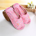 Women''s cotton quilted fabric soft bottom slippers