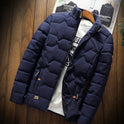 Men's solid color plus size fashion cotton jacket stand collar